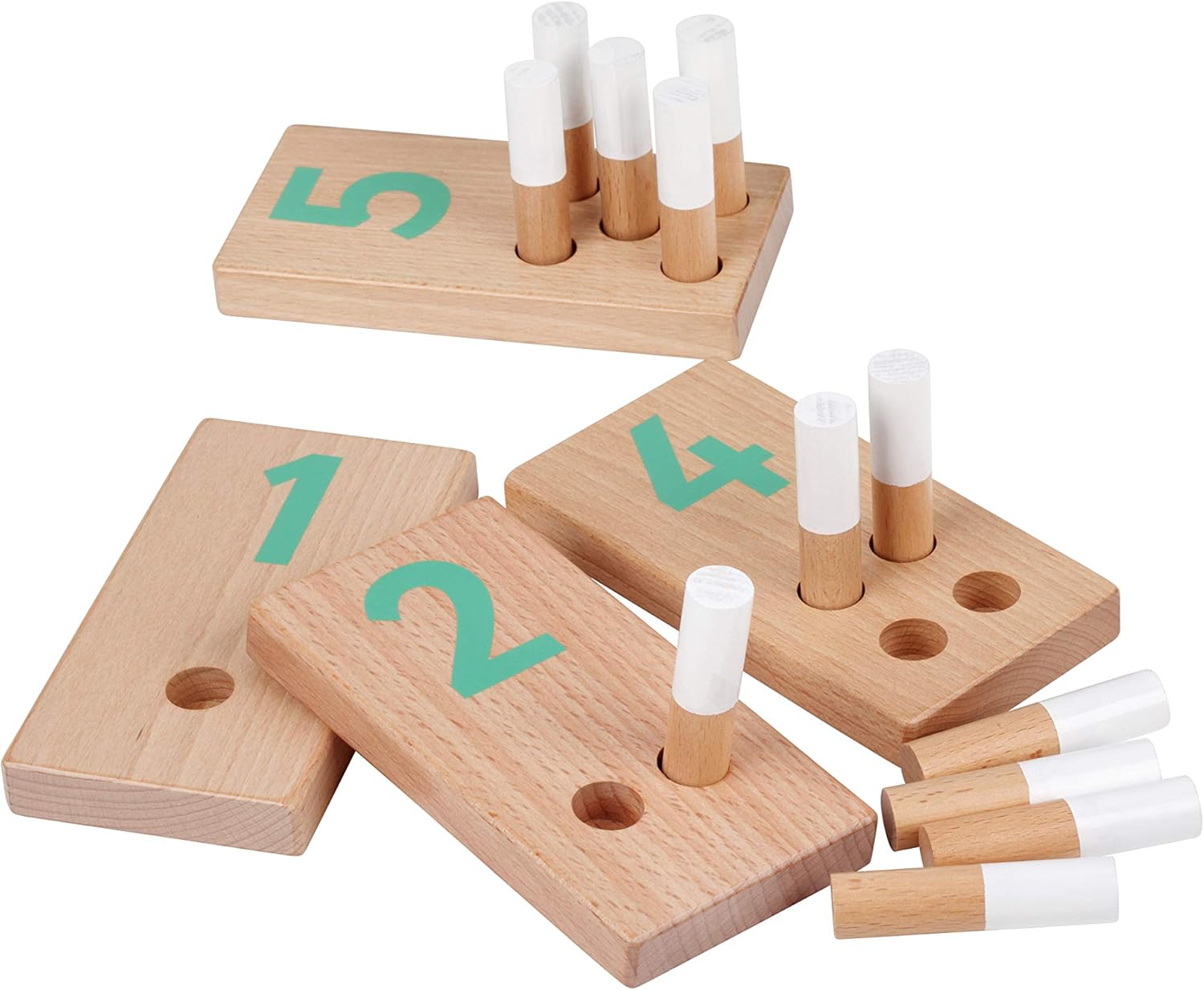 Holz & Schnüdel Jouet éducatif de comptage en bois Montessori pour garçons et filles de 2 ans et plus | Design nordique moderne – Matériaux durables pour tout-petits et enfants d'âge préscolaire