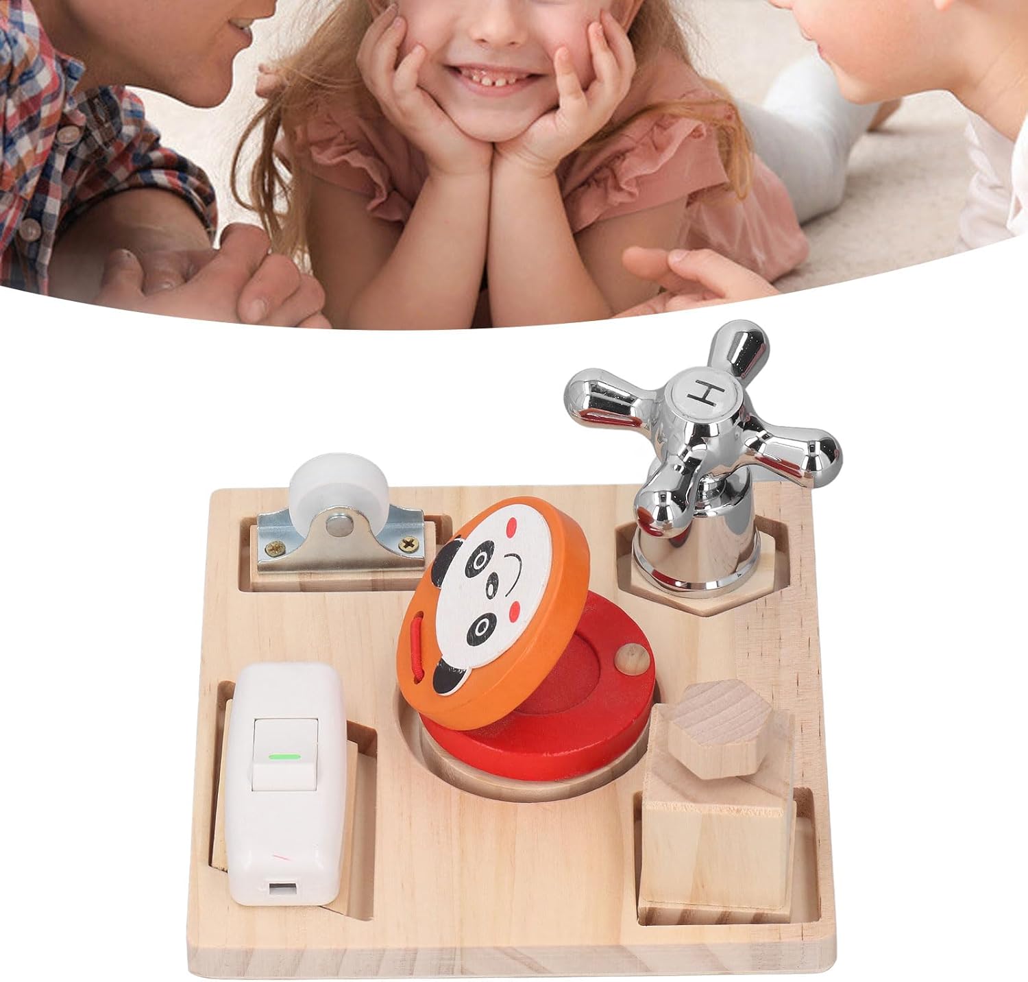 Juguete Montessori Fidtoy Busy Board para niños pequeños, tablero sensorial de madera para emparejar formas, juguete de aprendizaje de habilidades motoras finas, rompecabezas educativo, juguete silencioso de viaje