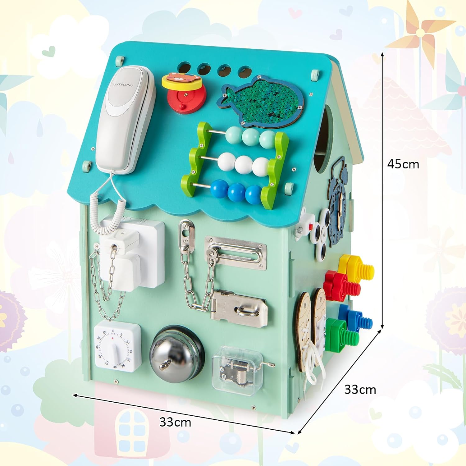 Fidtoy Casa de Juegos Montessori con Tablero de Actividades Multifuncional