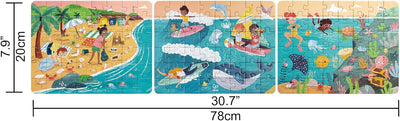 Fidtoy Ocean Friends Jigsaw Puzzle Set 3 Pack 48 Pieces for Kids