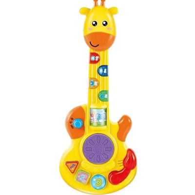 Fidtoy Girafe Guitare Musicale Jouet pour Tout-petits – Guitare Lumineuse pour Enfants avec Piano, Batterie, Sons d'Animaux, Tri de Formes et Modes Musicaux