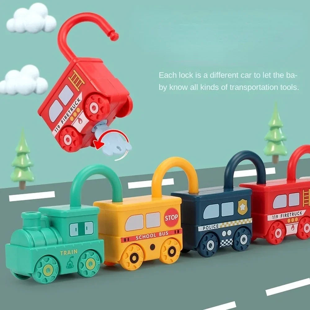 Fidtoy Unlock Train Team – Múltiples Vagones de Tren con Cerraduras para Niños