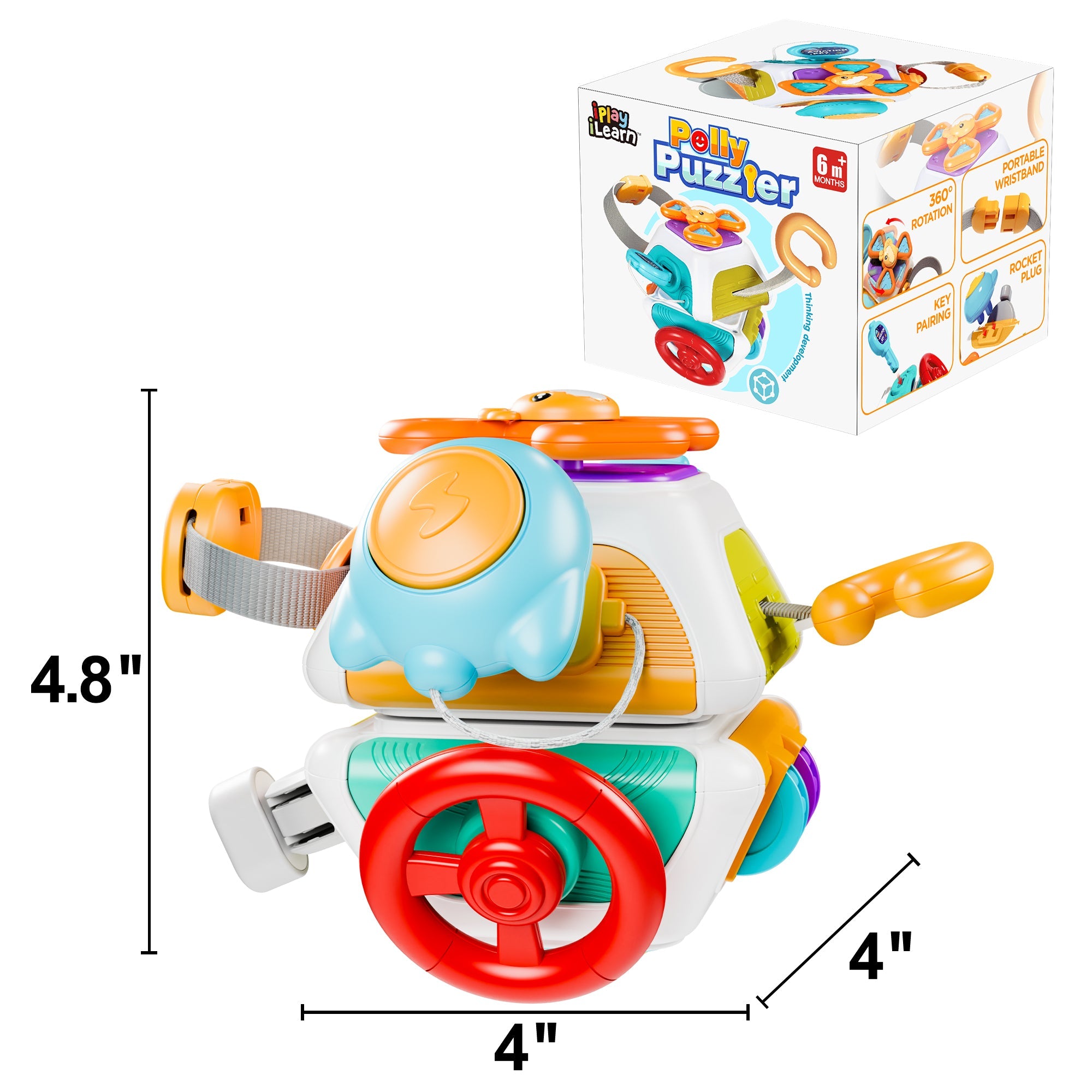 Fidtoy 10-in-1 Busy Cube Sensory Toy for Toddlers