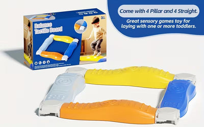 Fidtoy Multicolour Sensory Balance Beam Tactile Board for Kids Stepping Stones Coordination Toy Age 3-6