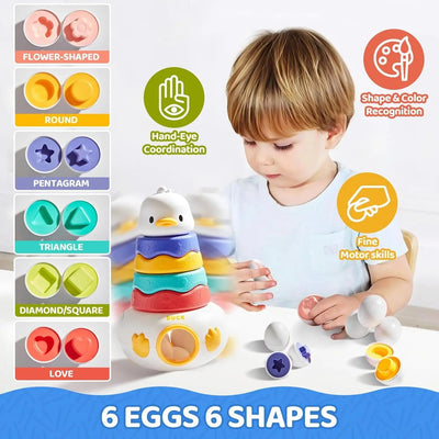 Vaso apilable de pato 2 en 1 y emparejamiento de huevos - 911