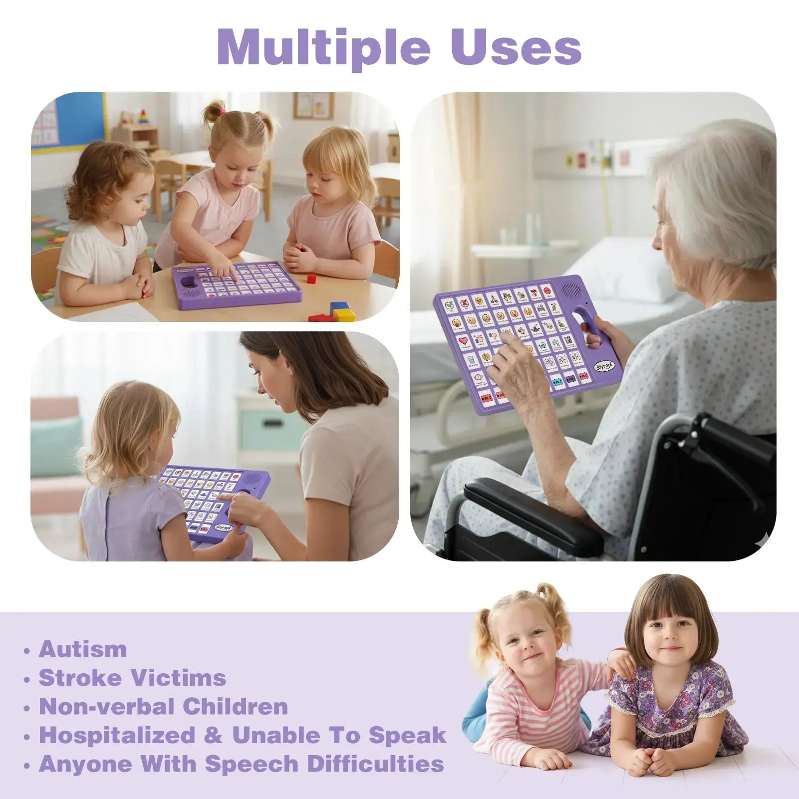 Dispositif de communication AAC Fidtoy pour l'autisme - Aide vocale bilingue pour les tout-petits
