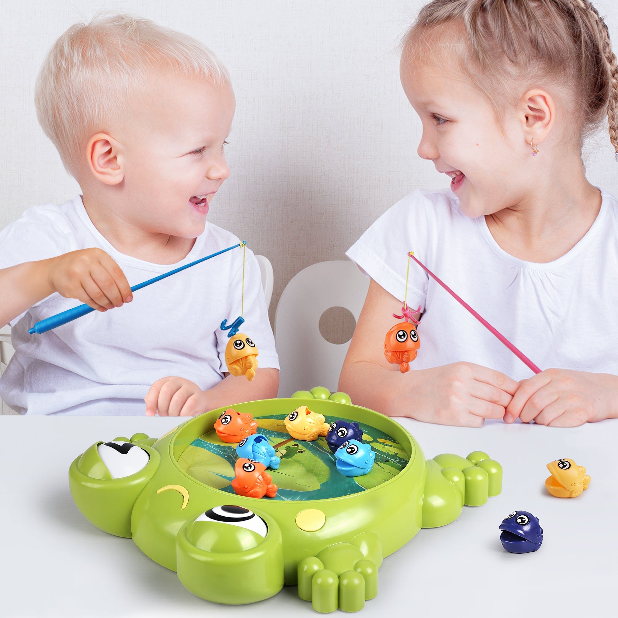 Fidtoy Jeu de Pêche à la Grenouille pour Enfants de 3 Ans et Plus