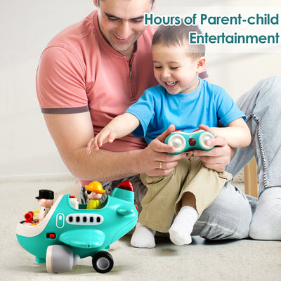 Fidtoy RC Airplane Toy with Lights and Sounds for Toddlers