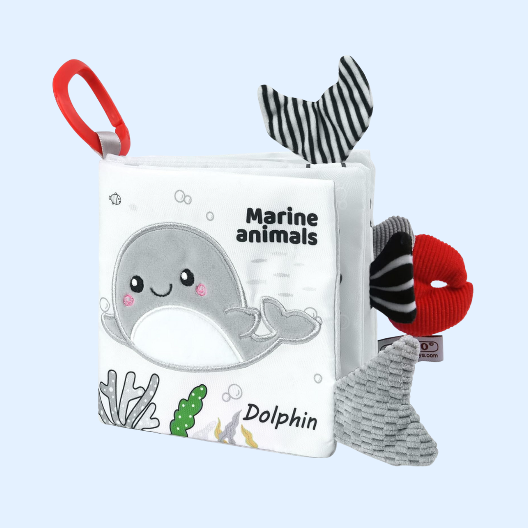 Libro de tela de animales 3D interactivo Fidtoy Juguete sensorial de aprendizaje para bebés