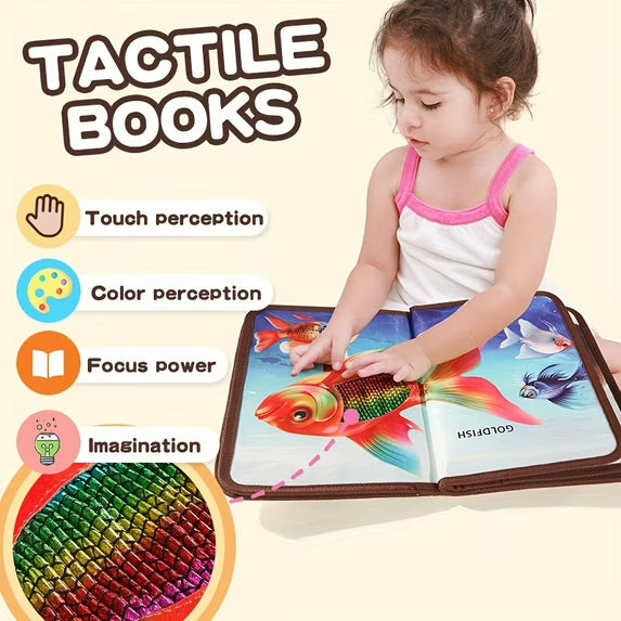 Libro sensorial táctil y de texturas de animales salvajes - 360