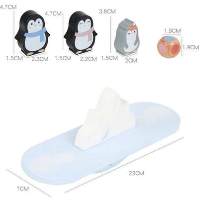 Juego de equilibrio de pingüinos de madera - Juguetes para desarrollar la motricidad fina