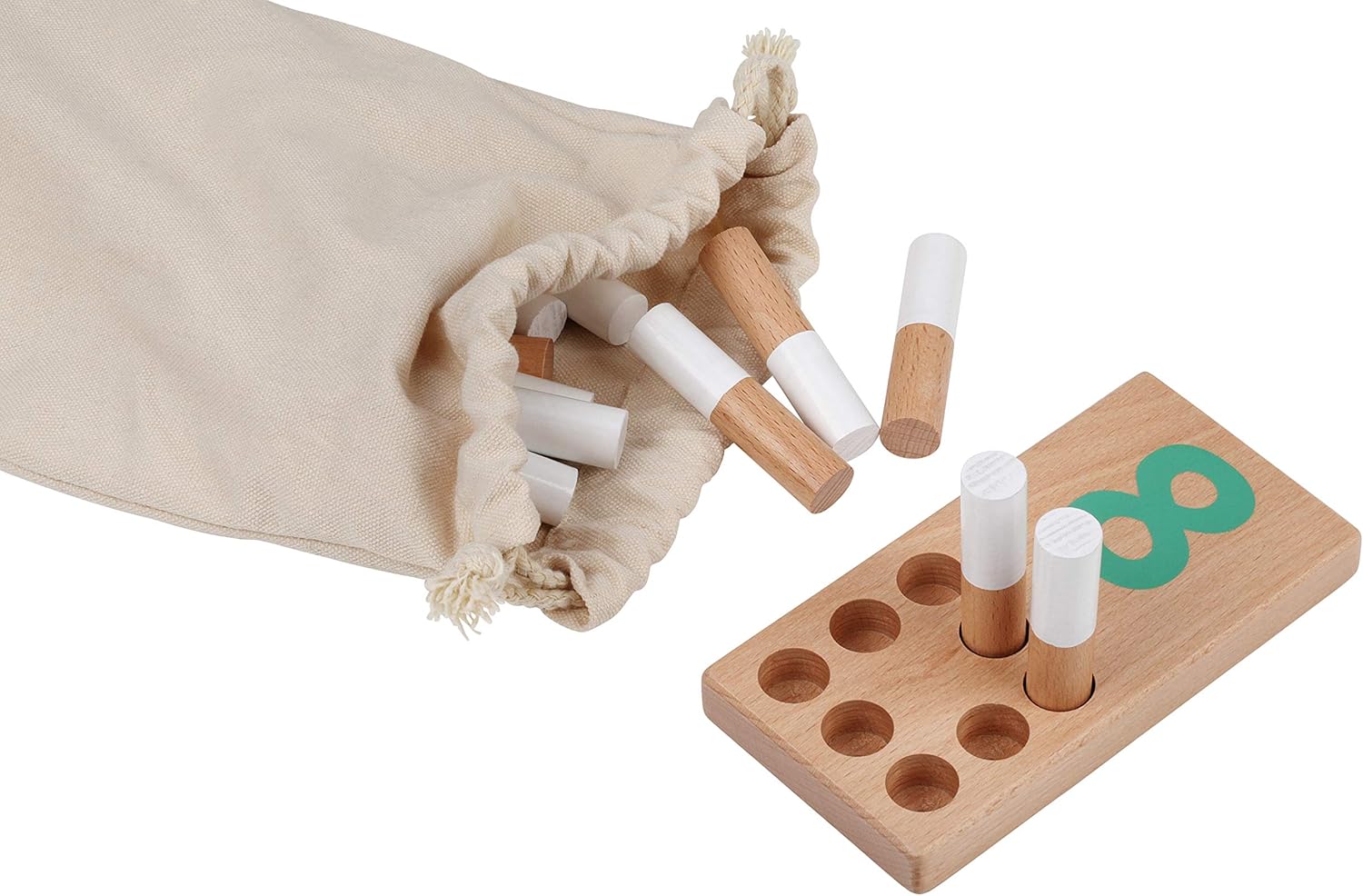 Holz & Schnüdel Jouet éducatif de comptage en bois Montessori pour garçons et filles de 2 ans et plus | Design nordique moderne – Matériaux durables pour tout-petits et enfants d'âge préscolaire