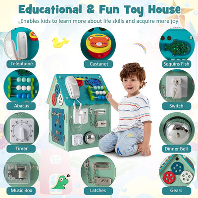 Fidtoy Casa de Juegos Montessori con Tablero de Actividades Multifuncional