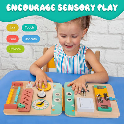 Fidtoy 17 en 1: Tablero multisensorial y didáctico para niños pequeños