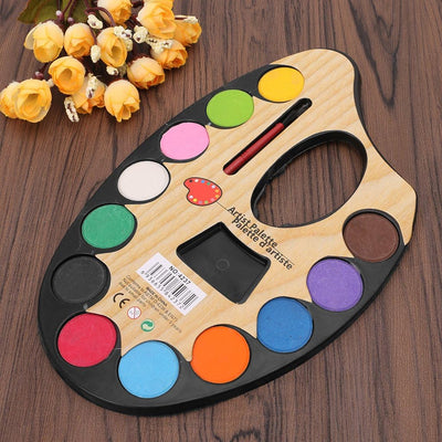 Kit de paleta de artista de plástico, 12 colores pequeños - 240