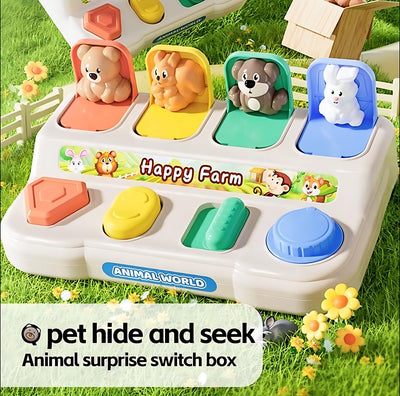 Fidtoy Montessori Pop Up Animal Activity Toy pour les tout-petits - Jouet d'apprentissage silencieux pour la motricité fine