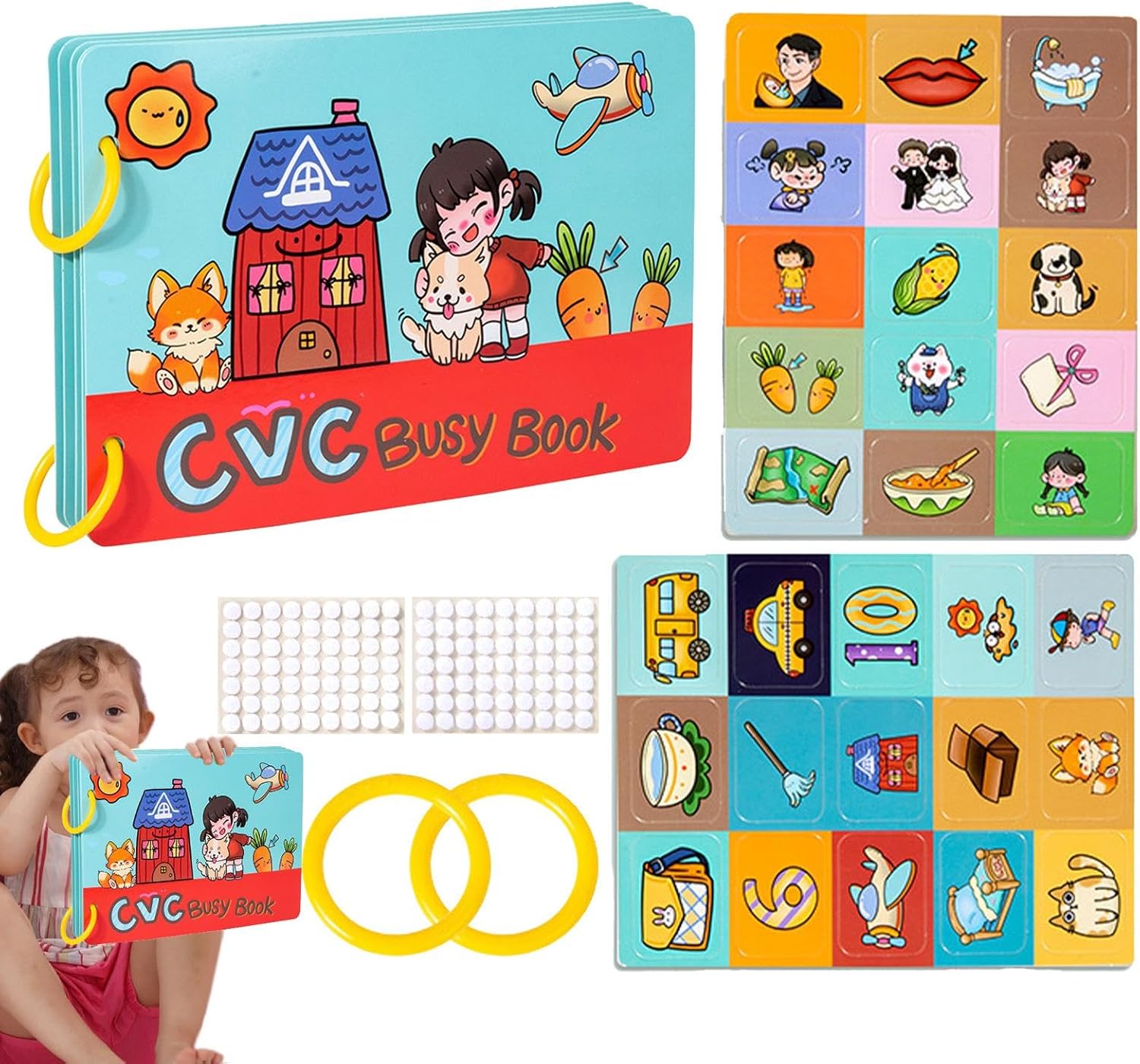 Libro de pegatinas de gelatina, libro de pegatinas de viaje, libro de pegatinas de rompecabezas de viaje para niños, libro de pegatinas de actividades de avión para niños, niñas, mayores de 3 años.