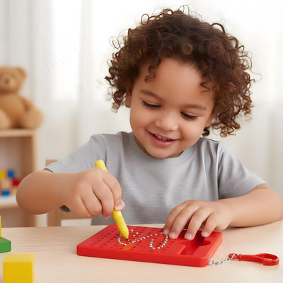 Fidtoy Mini Pocket Magpad Magnetic Drawing Board Keychain for Kids Travel Mess-Free Creative Play Age 3+