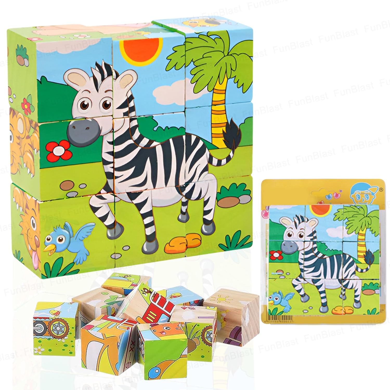 Cubo de rompecabezas de madera para niños