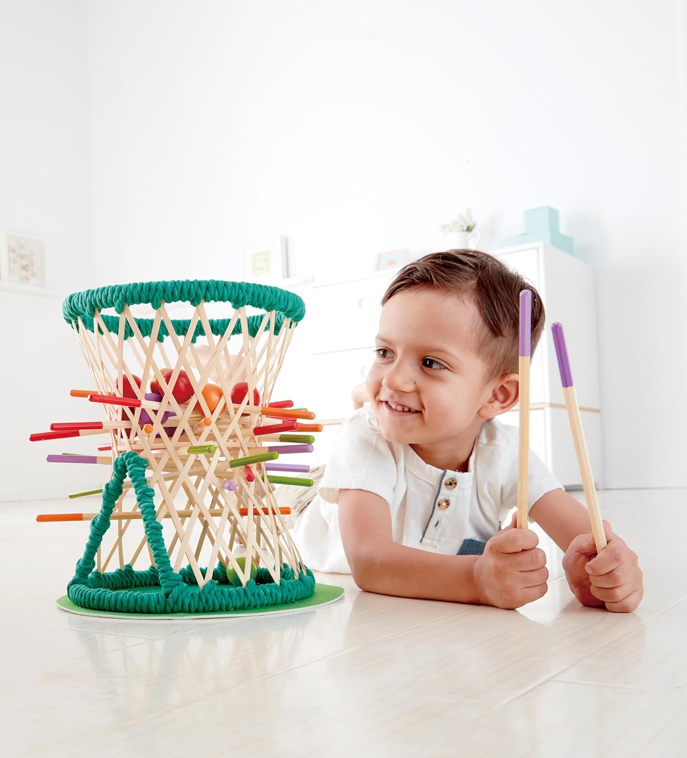 Jeu de stratégie Fidtoy en bambou « Tumbling Ball » pour enfants