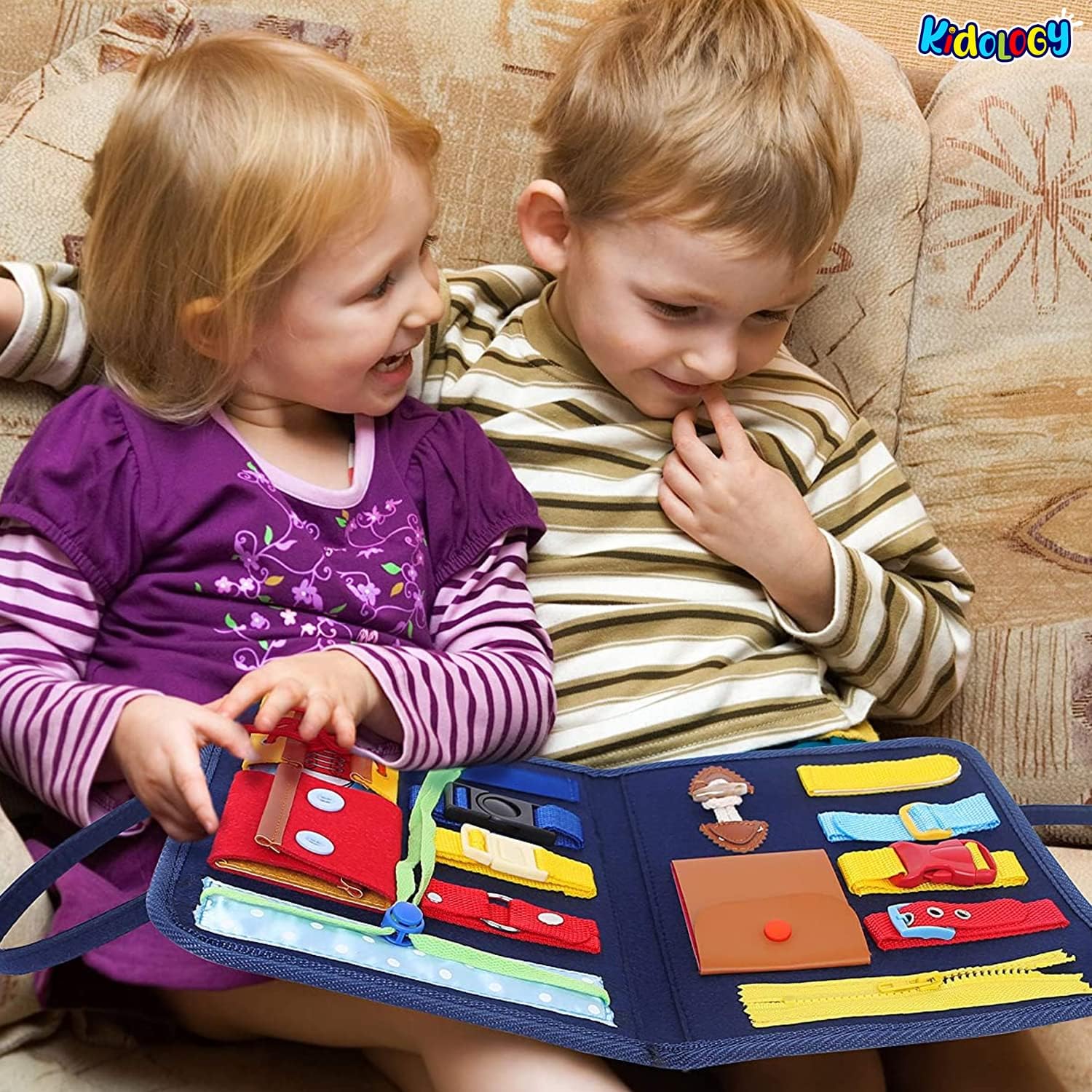 Fidtoy Tablero de Actividades de Fieltro Portátil para Niños Pequeños Habilidades Motoras Finas Juguete de Viaje