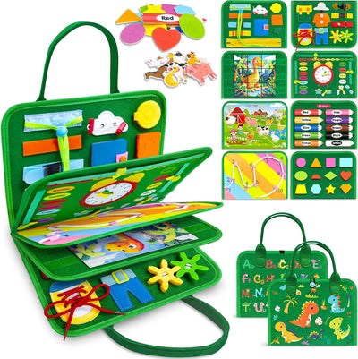 Gojmzo Busy Board Montessori Toys for Toddler Boys & Girls Gifts, Sensory Toys for Toddlers, Educational Travel Preschool Activities Learning Alphabet Count Fine Motor Skills