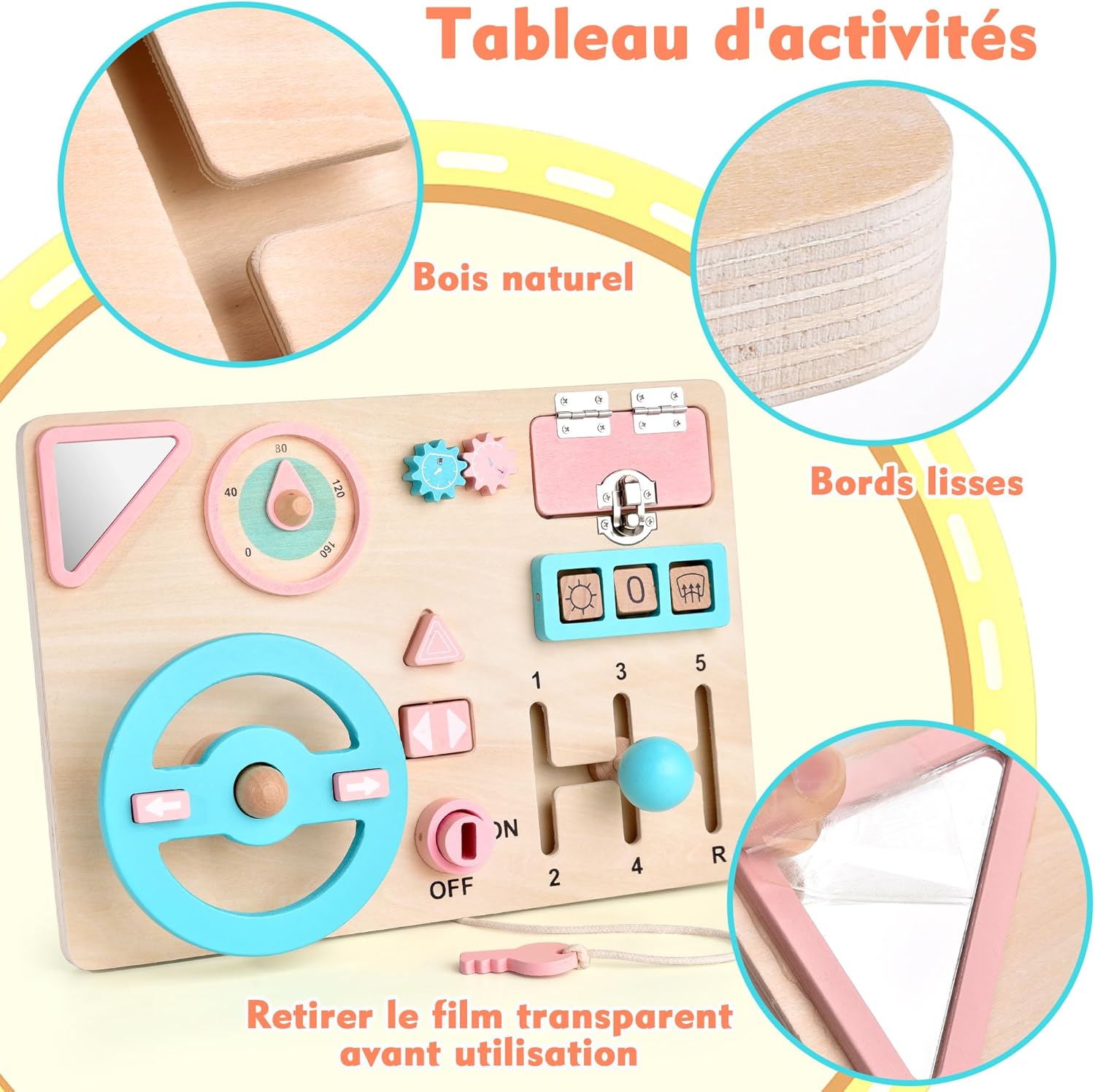 Tablero Montessori Ocupado 1 2 3 Años Juegos Montessori 1 Año Tablero de Actividades de Madera para Niños, Tablero para Bebés de Habilidades Motoras Educativas, Regalo para Niños y Niñas