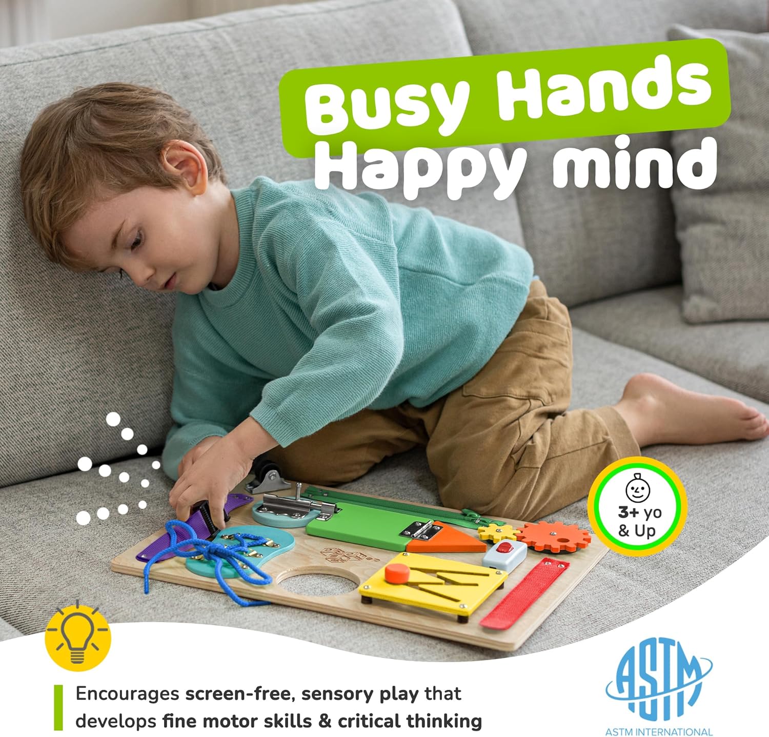 Tabla de actividades de aprendizaje Montessori Fidtoy para niños pequeños