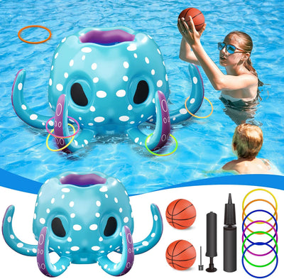 Jeu de piscine pieuvre gonflable 2-en-1 Fidtoy, jouet d'été