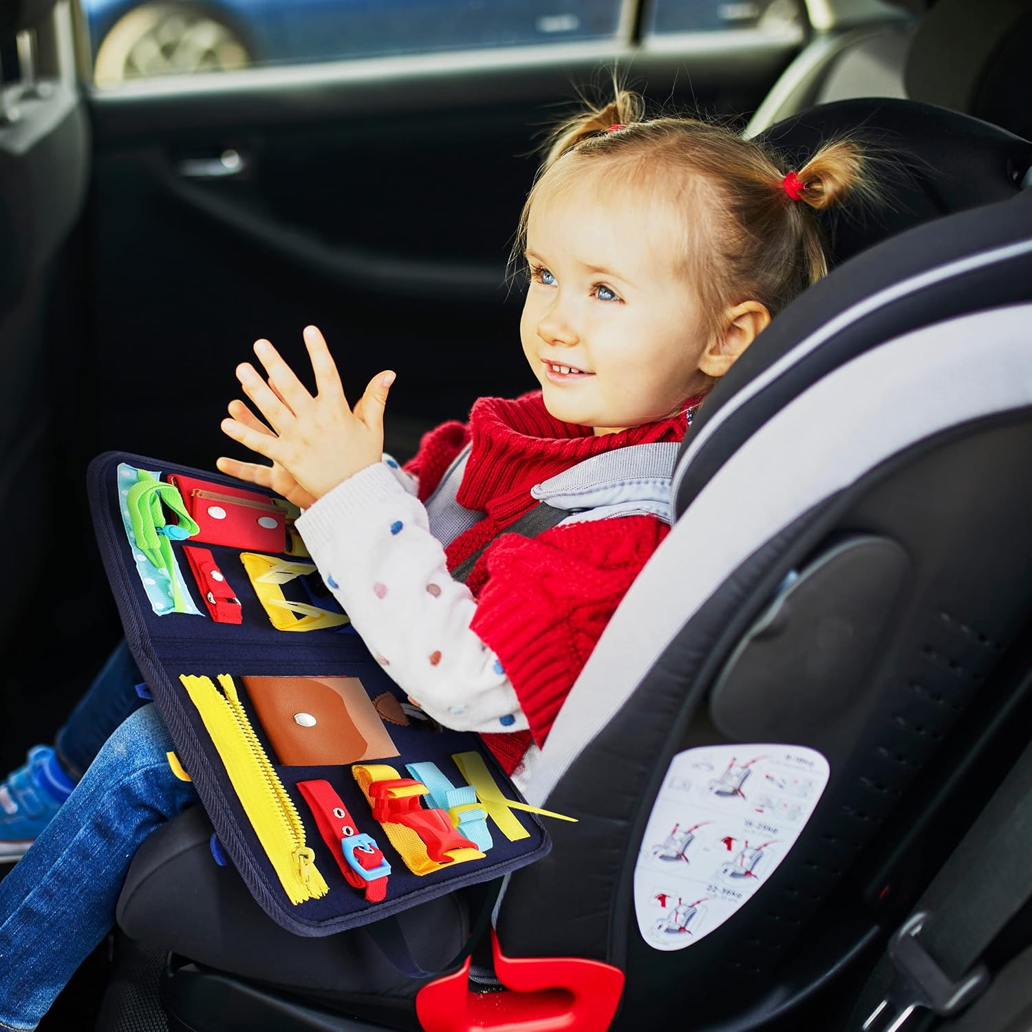 Fidtoy Tablero de Actividades de Fieltro Portátil para Niños Pequeños Habilidades Motoras Finas Juguete de Viaje