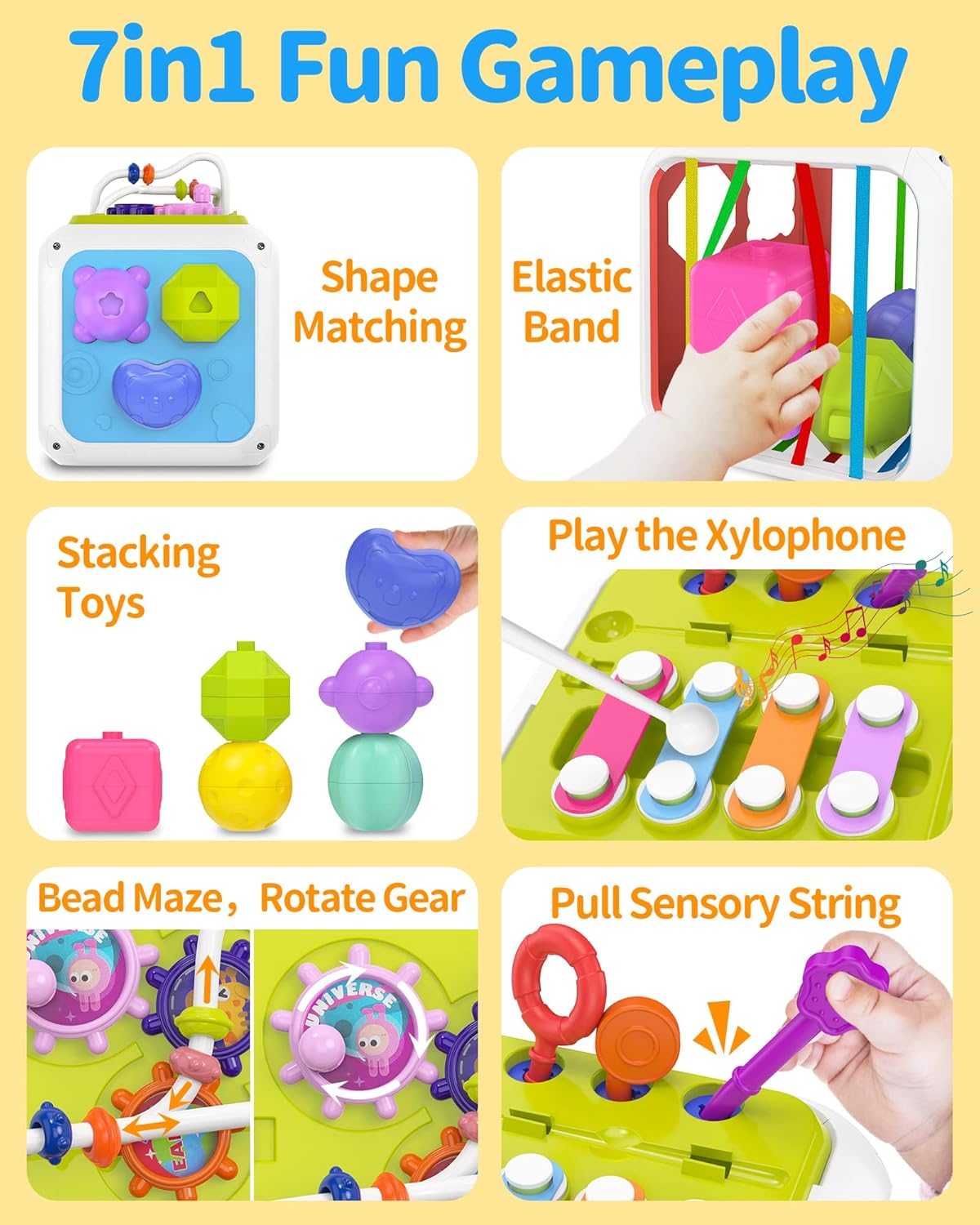 Cubo de actividades Montessori Bebé