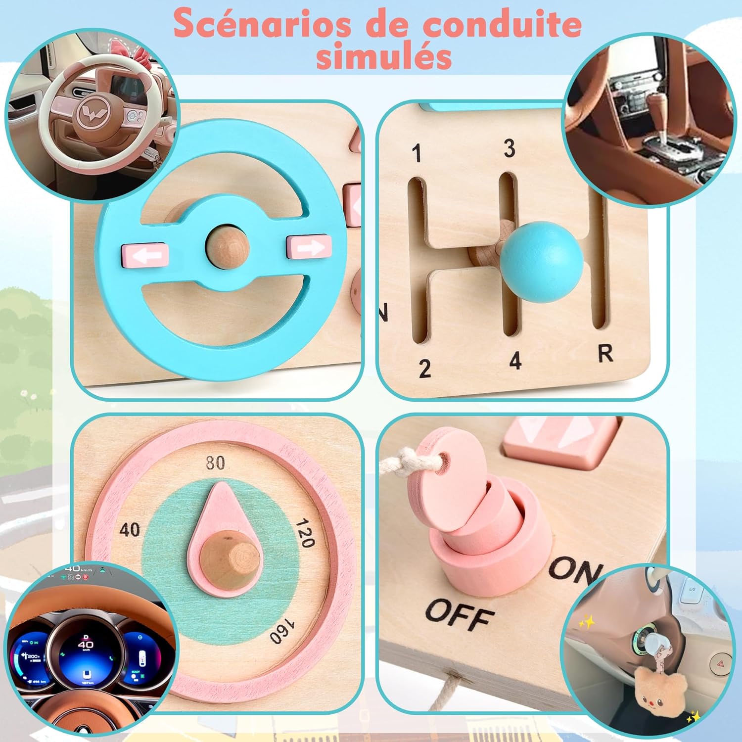 Tablero Montessori Ocupado 1 2 3 Años Juegos Montessori 1 Año Tablero de Actividades de Madera para Niños, Tablero para Bebés de Habilidades Motoras Educativas, Regalo para Niños y Niñas