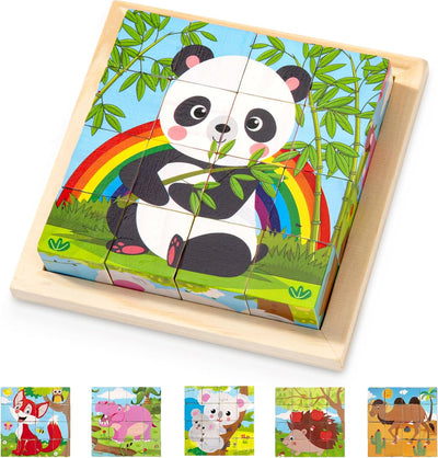 CubePuzzle – Divertido y Educativo – Rompecabezas de Bloques de Madera 3D