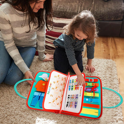 Fidtoy Interactive Busy Bag para niños pequeños - Juguete de aprendizaje sensorial Montessori para mayores de 3 años