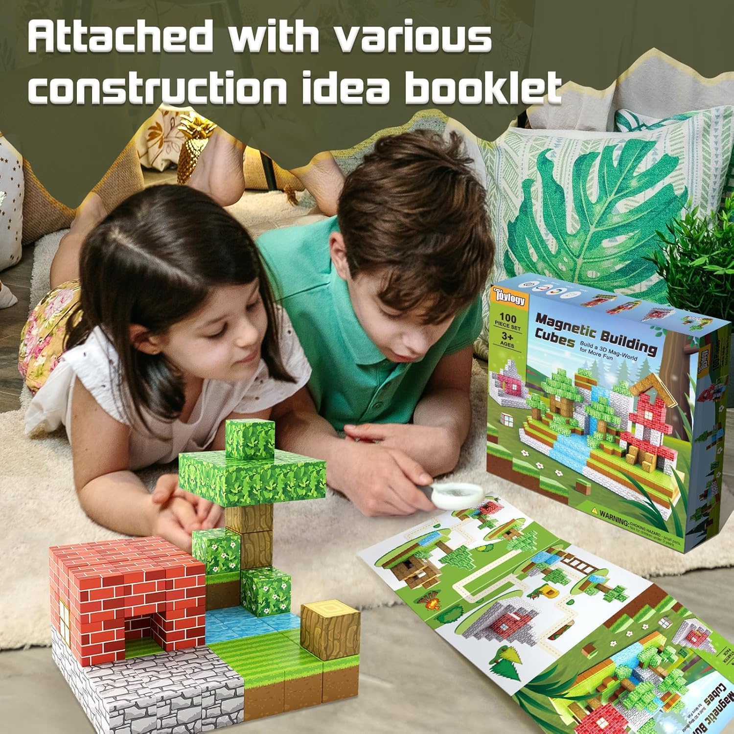 Super World Blocs de Construction Magnétiques Cubiques 128 pièces - B46