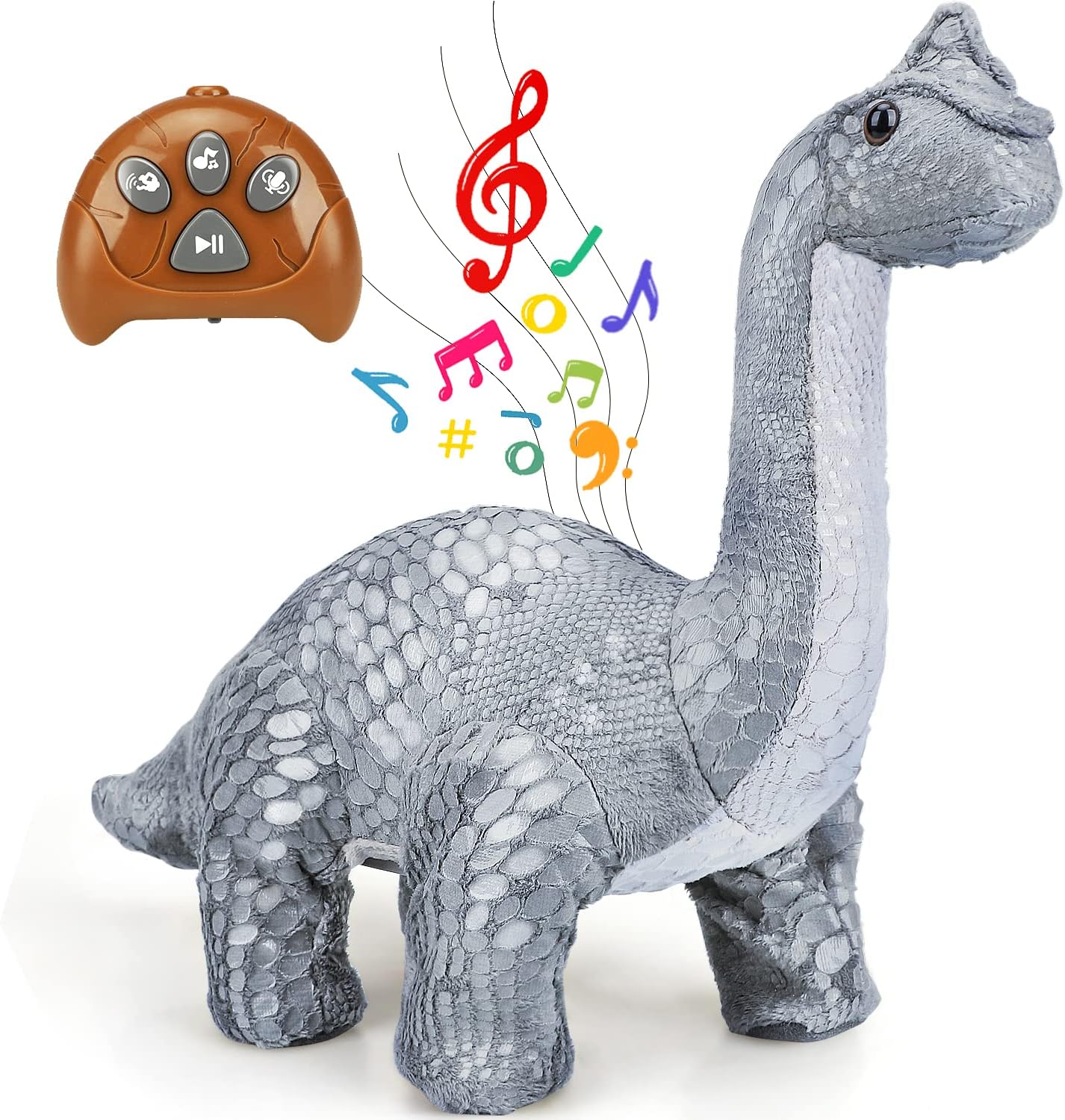 Juguete de dinosaurio de peluche con control remoto Fidtoy con respuesta de voz y música