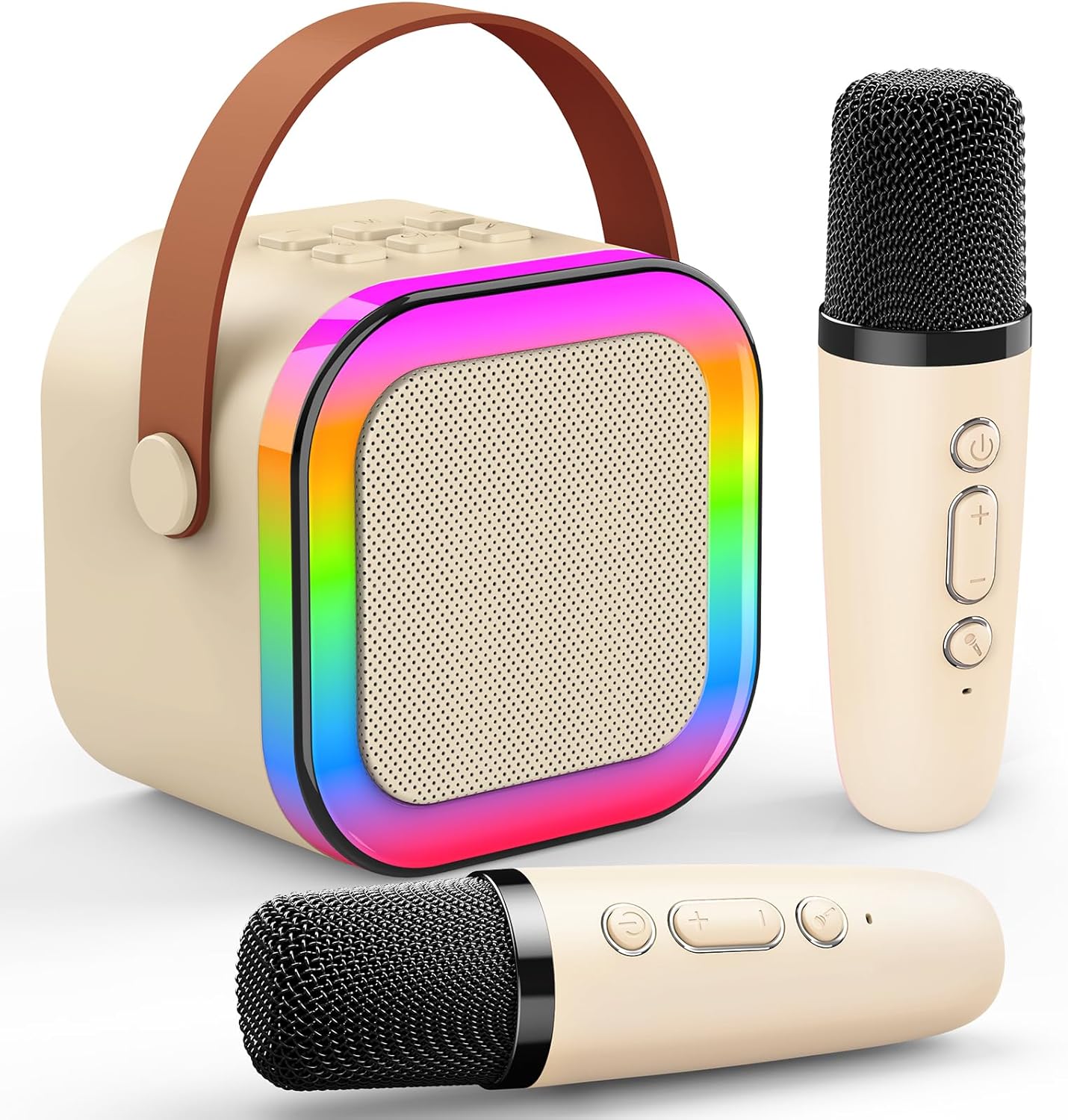 Machine de karaoké pour enfants Fidtoy avec 2 microphones sans fil et haut-parleur Bluetooth portable