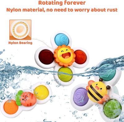 Fidtoy Baby Suction Cup Spinner 3 pieces Toy Pop It Sensory Bath Toy