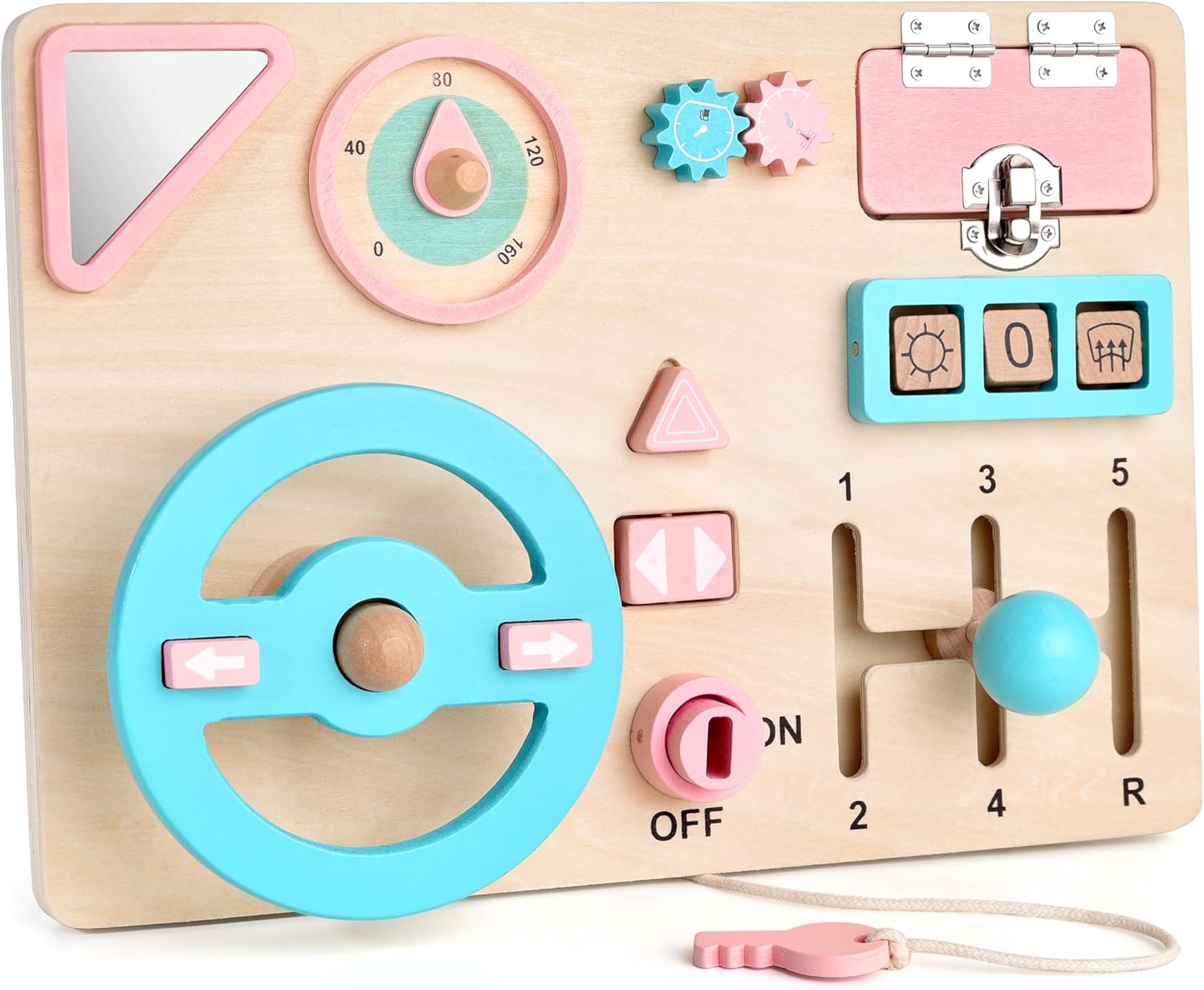 Tablero Montessori Ocupado 1 2 3 Años Juegos Montessori 1 Año Tablero de Actividades de Madera para Niños, Tablero para Bebés de Habilidades Motoras Educativas, Regalo para Niños y Niñas