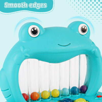 Juguete de piano de rana con bolas sopladoras para niños pequeños, teclado musical educativo con luces y sonidos, juguete de desarrollo de aprendizaje temprano con bolas de colores y teclas de piano para niños y niñas de más de 18 meses