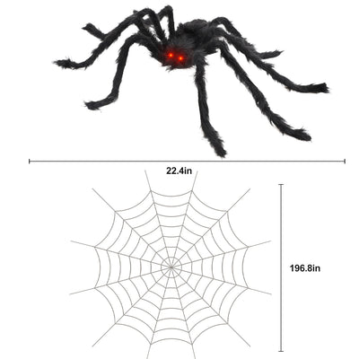 Fidtoy Giant Halloween Spider Decorations Set of 2
