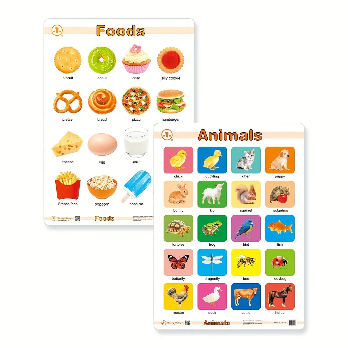 Affiches éducatives de reconnaissance d'objets 12 en 1 Fidtoy avec tableau effaçable, affiches murales pour salles de classe préscolaires pour l'alphabet, les chiffres, les fruits, les animaux, les couleurs et les formes, âges 2 à 6