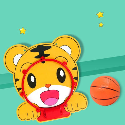 Fidtoy Kids Indoor Adjustable Basketball Hoop Playset with Tiger Base Ball Pump and Active Sports Fun