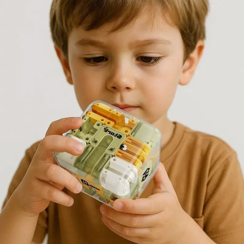 Cubo de rompecabezas laberinto de mármol 3D – Juguete rompecabezas y regalo de Navidad para niños
