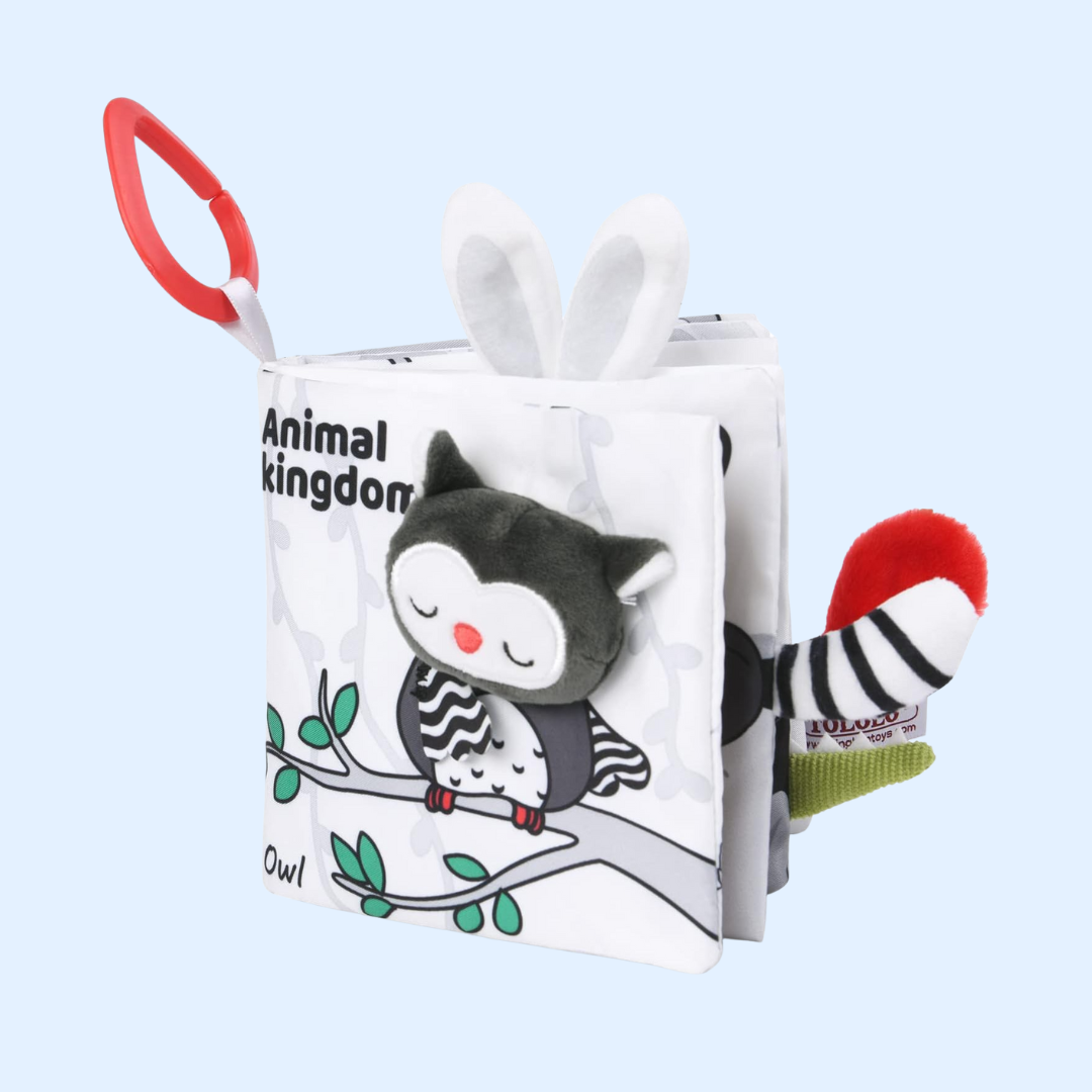 Libro de tela de animales 3D interactivo Fidtoy Juguete sensorial de aprendizaje para bebés