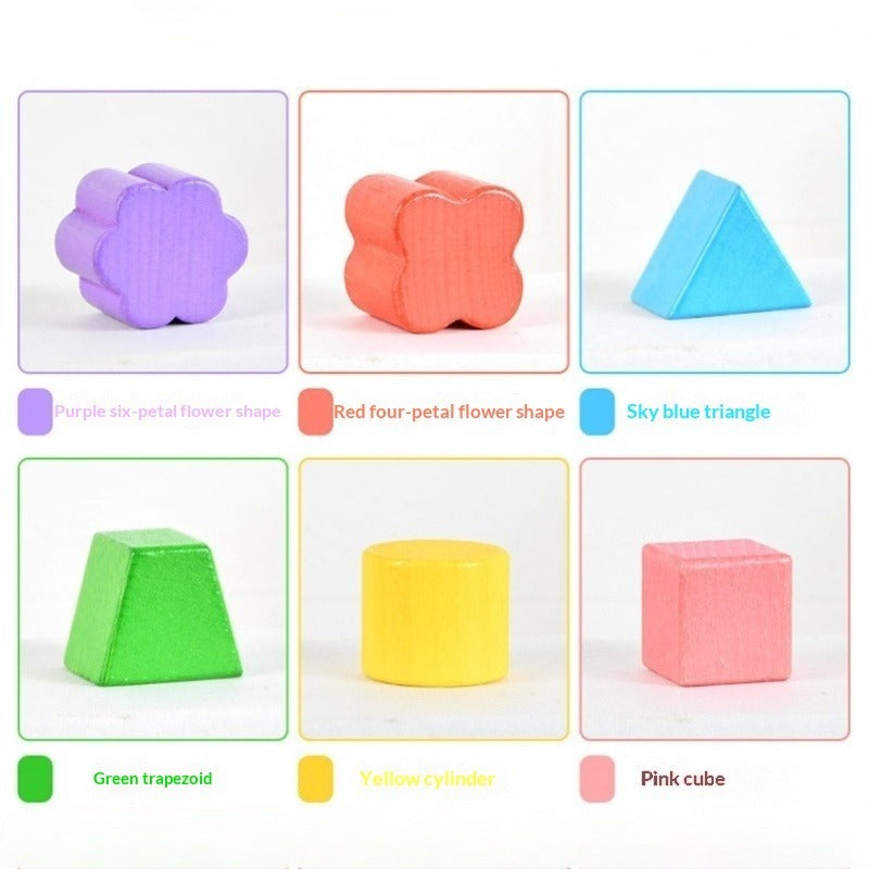 Caja clasificadora de formas Montessori con 12 bloques geométricos