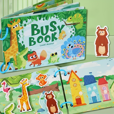 Libro sensorial Montessori Fidtoy para niños pequeños, aprendizaje interactivo del alfabeto