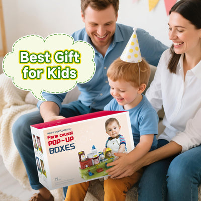 Jouet d'activité interactif pour animaux de la ferme avec musique et sons – Jeu d'éveil sensoriel pour bébés et tout-petards – Boutons à pousser, presser, tourner et retourner – Cadeau éducatif pour les 12 mois et plus