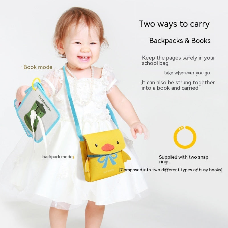 Mochila escolar de educación temprana Montessori para bebés, juguetes educativos