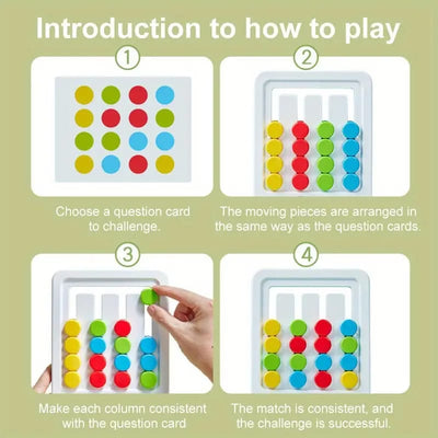 Fidtoy 2-en-1 Jeu de logique d'engrenages à motifs à quatre couleurs, Puzzle d'engrenages manuel en plastique de correspondance de couleurs, Jouet de logique de conscience spatiale et de numératie pour les 2-6 ans